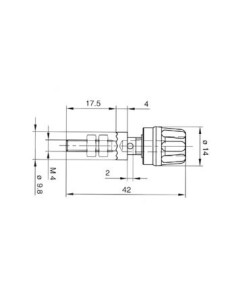 DOUILLE 4mm - LONGUE TIGE - NOIR (PK 10A) 2