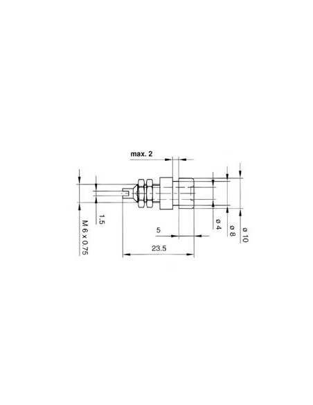 DOUILLE STANDARD 4mm ISOLEE - BLEU (BIL 20)