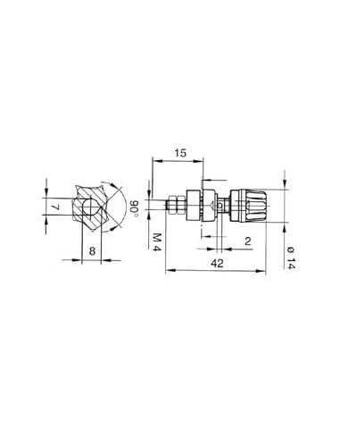 INSULATED 4mm SOCKET WITH CLAW EDGE / BLUE (PKI...