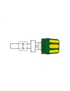 DOUILLE 4mm - LONGUE TIGE - JAUNE + VERT (PK 10A)