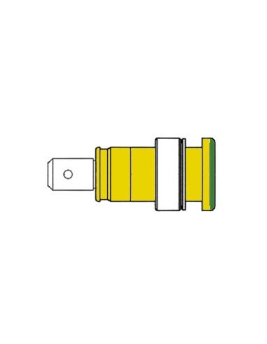 DOUILLE DE SECURITE ISOLEE 4mm, JAUNE + VERT (SEB 2620-F6,3)