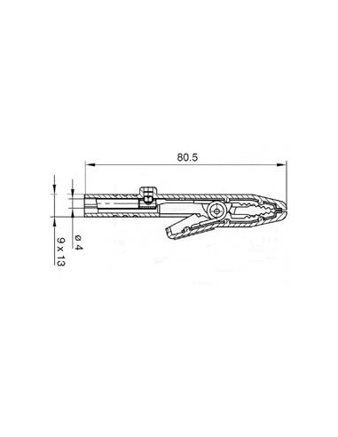 GEISOLEERDE KROKODILLENKLEM 4mm / ROOD (AK 25)