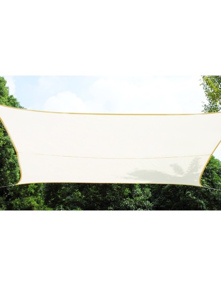 Practo Garden - Voile d'ombrage - Carré - Polyester - 5 x 5 m - Crème