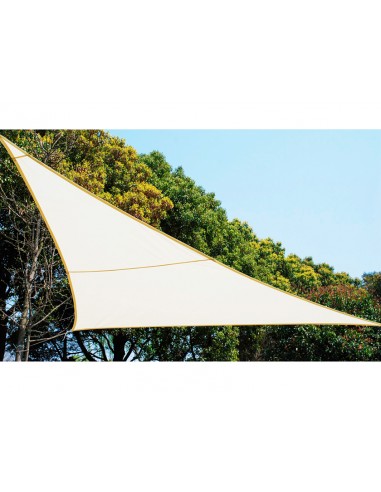 Practo Garden - Vela de sombra - Triángulo - Poliéster - 5 x 5 m - Crema