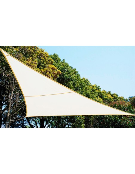 Practo Garden - Voile d'ombrage - Triangle - Polyester - 5 x 5 m - Crème