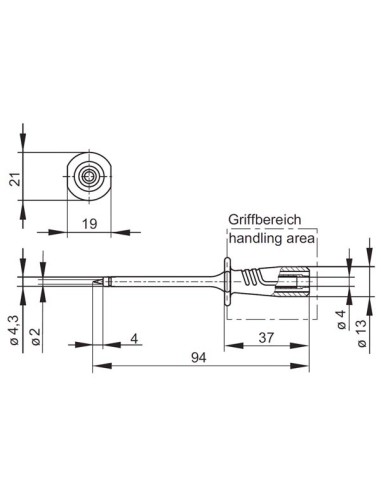 TEST PROBE WITH ELASTIC,SHATTER-PROOF INSULATED...