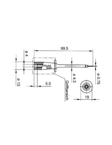 ISOLIERTE PRÜFSPITZE 4mm MIT EDELSTAHLSPITZE /...