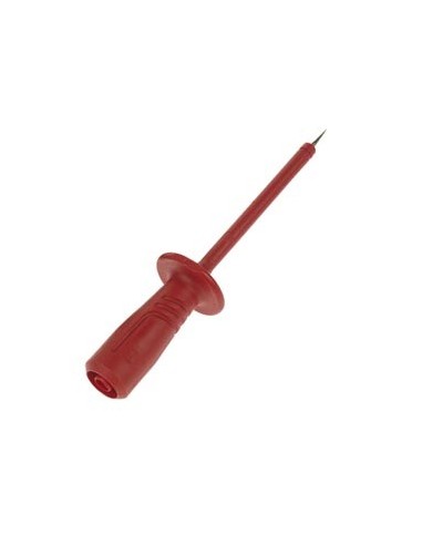 PUNTAS DE PRUEBA CON CASQUILLO AISLADO FLEXIBLE E INASTILLABLE, CONECTOR HEMBRA 4mm seguridad (PRUEF2600 COLOR ROJO)