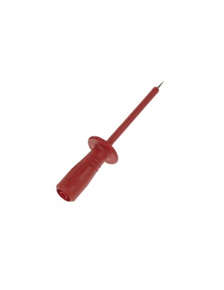 TEST PROBE WITH ELASTIC,SHATTER-PROOF INSULATED SLEEVE, FEMALE SOCKET 4mm safety (PRUEF2600 RED)
