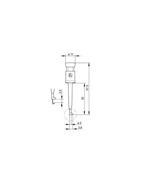 MINIATURE CLAMP-TYPE TEST PROBE WITH SOLDER CONNECTION (KLEPS2) - BLACK