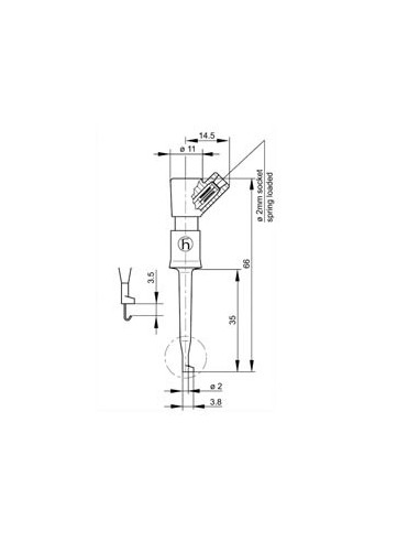 MINIATURE CLAMP-TYPE TEST PROBE WITH 2mm SOCKET...