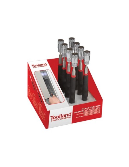 PRÉSENTOIR AVEC 8 x RALLONGE DE PRÉHENSION MAGNÉTIQUE + LED