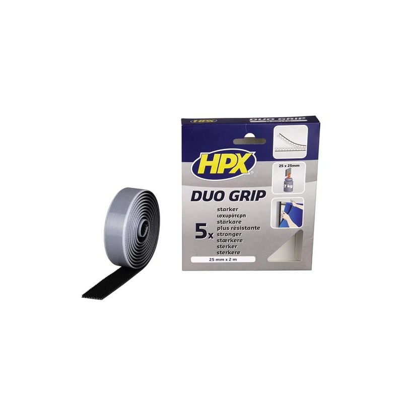 Duo Grip fastener - black 25mm x 2m