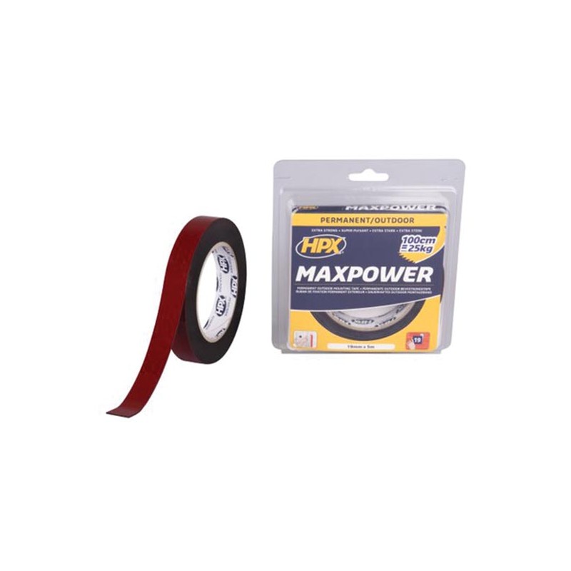 Max Power Outdoor mounting tape - black 19mm x 5m