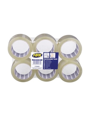 Packaging tape flatpack 6 rolls - transparent 50mm x 66m