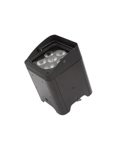 LED-BODENSCHEINWERFER - NETZ- ODER AKKUBETRIEBEN - 6 x 12 W RGBWA-UV-LED - SCHWARZ