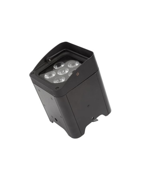 LED-VLOERSPOT MET ACCU - 6 x 12 W RGBWA-UV - ZWART