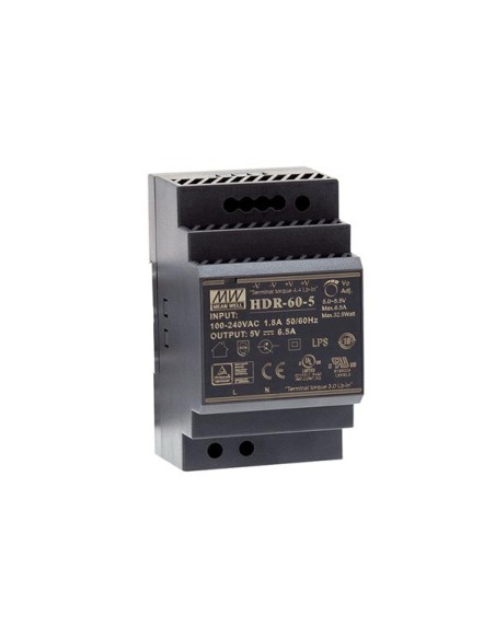 Industrial DIN Rail Power Supply - Single Output - 32.5 W - 5 V - 6.5 A