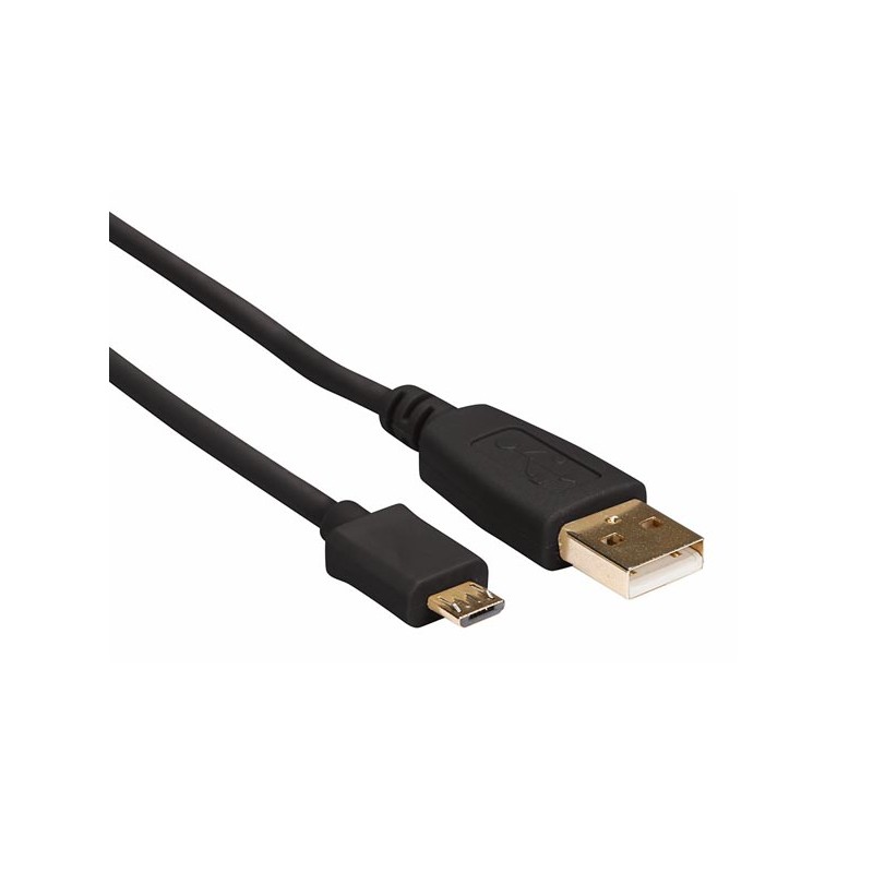 USB 2.0 A PLUG TO MICRO USB PLUG / COPPER / BASIC / 0.75 m / GOLD PLATED / M-M