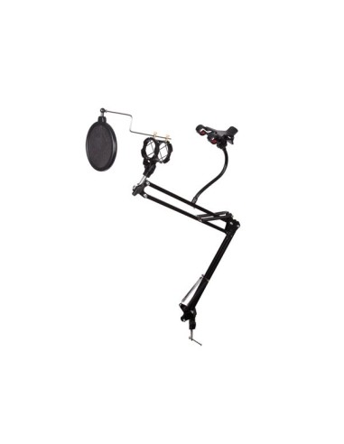 ADJUSTABLE DESK MIC STAND WITH PHONE HOLDER