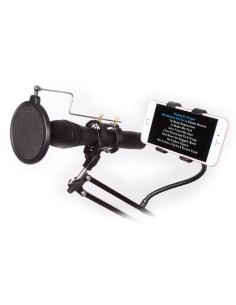 ADJUSTABLE DESK MIC STAND WITH PHONE HOLDER 2