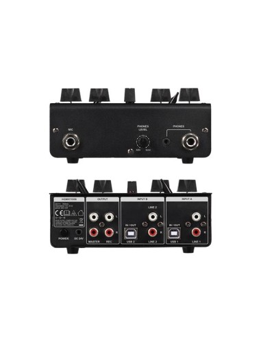 TABLE DE MIXAGE À 2 CANAUX AVEC 2 PORTS USB