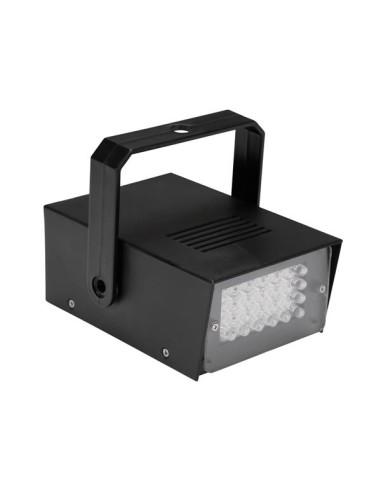 MINI ESTROBOSCOPIO CON LEDs BLANCOS - 24 LEDs - FUNCIONA CON PILAS