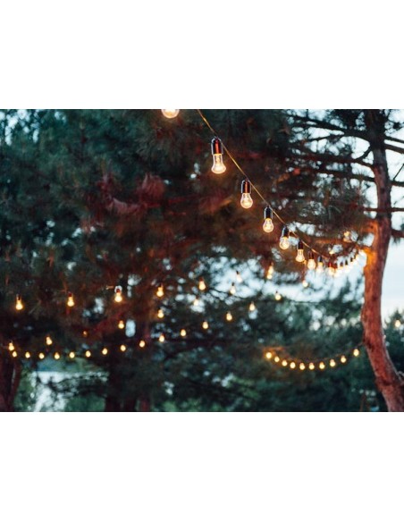 LED PARTY LIGHT CHAIN - 20 E27 SOCKETS - NO BULBS - 10 m