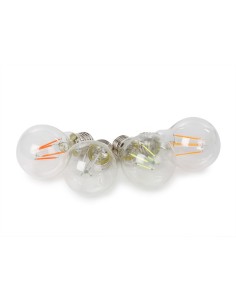 SET LED-GLOEILAMPEN - A60 - HELDER GLAS - 4 st. - ROOD -...