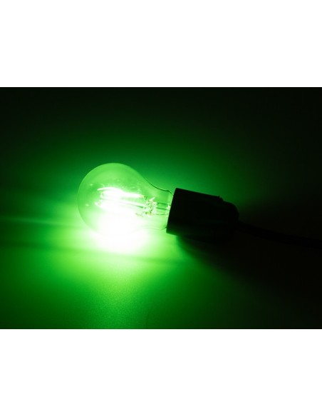 LED-FILAMENT-LAMPENSET - GLÜHLAMPENFORM - A60 - KLARES GLAS - 4 St. - ROT - GRÜN - BLAU - ORANGE