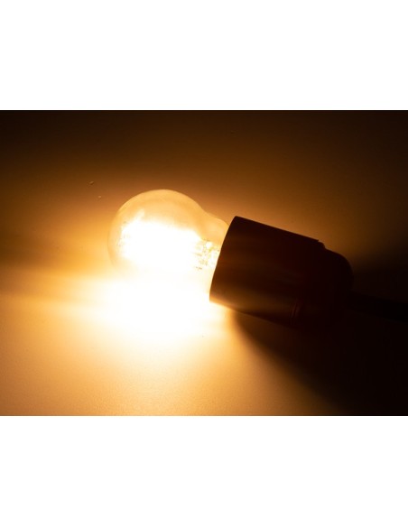 FILAMENT LIGHT BULB SET - G45 - CLEAR GLASS - 4 pcs - RED - GREEN - BLUE - ORANGE