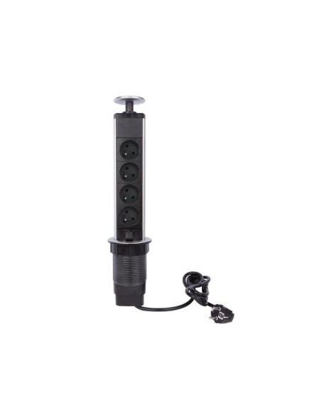 4-WAY POP-UP DESKTOP SOCKET - PIN EARTH