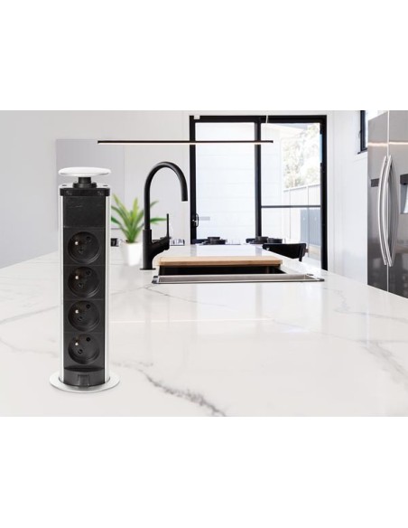 4-WAY POP-UP DESKTOP SOCKET - PIN EARTH