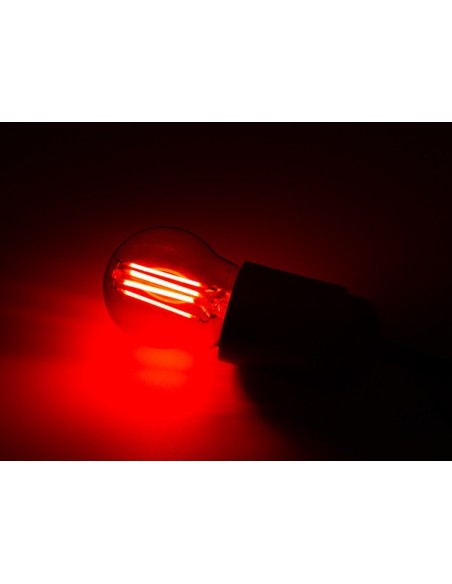 FILAMENT LIGHT BULB SET - G45 - COLOURED GLASS - 4 pcs - RED - GREEN - BLUE - ORANGE
