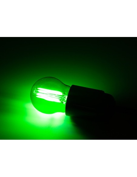 FILAMENT LIGHT BULB SET - G45 - COLOURED GLASS - 4 pcs - RED - GREEN - BLUE - ORANGE