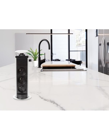 3-WAY POP-UP DESKTOP SOCKET - PIN EARTH