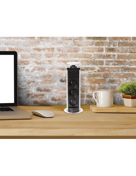 3-WAY POP-UP DESKTOP SOCKET - PIN EARTH