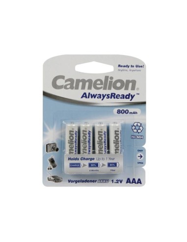 NiMH AAA 1.2V-800mAh (4/card) 'ALWAYSREADY™'