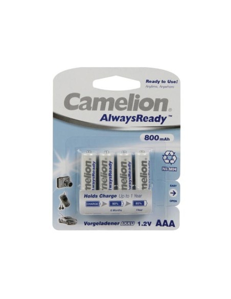 NiMH AAA 1.2V-800mAh (4/kaart) 'ALWAYSREADY™'