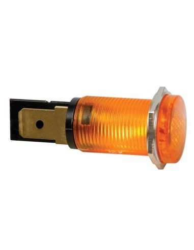 ROUND 14mm PANEL CONTROL LAMP 12V AMBER