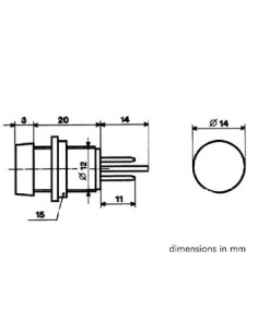 VOYANT ROND 14mm 12V CLAIR 2