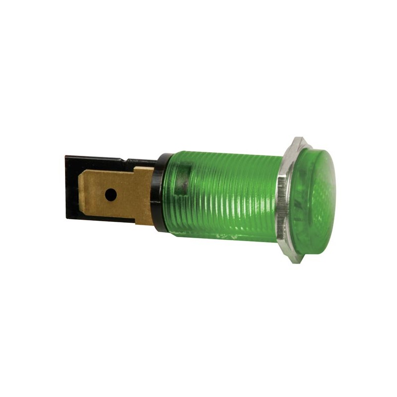 ROUND 14mm PANEL CONTROL LAMP 12V GREEN