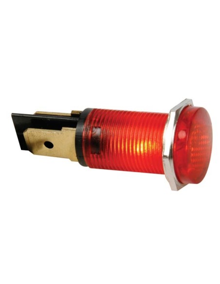 RONDE SIGNAALLAMP 14mm 220V ROOD