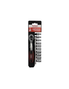 1/4" RATSCHE MIT 3/8" STECKSCHLÜSSEL-SATZ - 12-tlg.