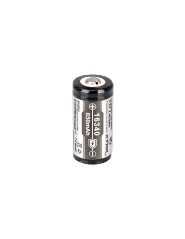 XTAR - LITHIUM-ION 3.6 V - 650 mAh - 16340 - RECHARGEABLE ROUND CELL