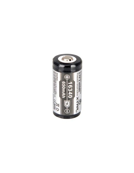 XTAR - LITHIUM-ION 3.6 V - 650 mAh - 16340 - RECHARGEABLE ROUND CELL