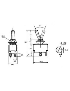 MAXI TOGGLE SWITCH DPDT ON-ON 5A/250V 2