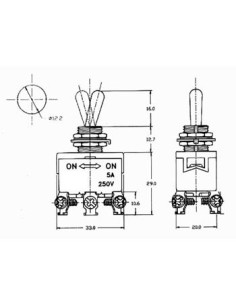 KIPPSCHALTER - MAXI - DPDT EIN-AUS-EIN 5A/250V 2