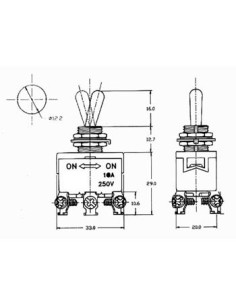 KIPPSCHALTER - MAXI - DPDT EIN-AUS-EIN 10A/250V 2