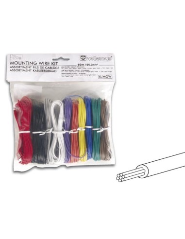 MOUNTING WIRE KIT - 10 COLOURS - 60m - MULTICORE